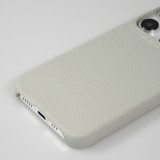 Coque iPhone 15 Pro - Hardcase Slim en cuir véritable - Gris