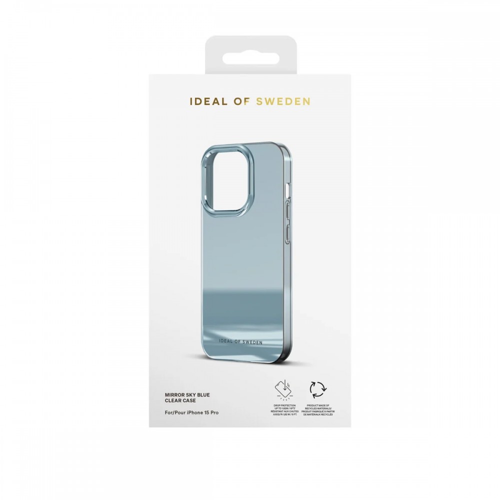 iPhone 15 Pro Case Hülle - Ideal of Sweden miroir sky blue silicone rigide - Blau