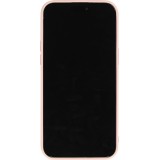 Coque iPhone 15 Pro Max - Karl Lagerfeld silicone mat avec logo 3D pailleté - Rose