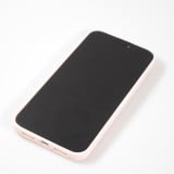 Coque iPhone 15 Pro Max - Karl Lagerfeld silicone mat avec logo 3D pailleté - Rose