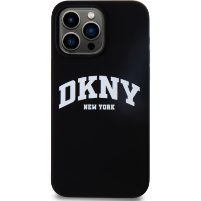 Coque iPhone 15 Pro - Liquid Silicone DKNY New York compatible MagSafe - Noir