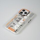 Coque iPhone 15 Pro Max - MWK Cyber Grid silicone avec MagSafe - Blanc