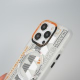 Coque iPhone 15 Pro Max - MWK Cyber Grid silicone avec MagSafe - Blanc