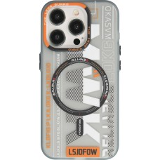 Coque iPhone 15 Pro Max - MWK Cyber Grid silicone avec MagSafe - Gris