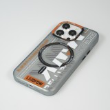 Coque iPhone 15 Pro Max - MWK Cyber Grid silicone avec MagSafe - Gris