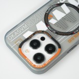 Coque iPhone 15 Pro Max - MWK Cyber Grid silicone avec MagSafe - Gris