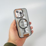 Coque iPhone 15 Pro Max - MWK Cyber Grid silicone avec MagSafe - Gris