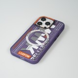 Coque iPhone 15 Pro Max - MWK Cyber Grid silicone avec MagSafe - Violet