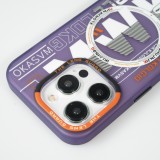 Coque iPhone 15 Pro Max - MWK Cyber Grid silicone avec MagSafe - Violet