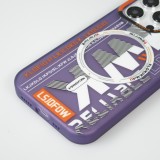 Coque iPhone 15 Pro Max - MWK Cyber Grid silicone avec MagSafe - Violet