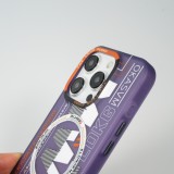 Coque iPhone 15 Pro Max - MWK Cyber Grid silicone avec MagSafe - Violet
