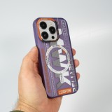 Coque iPhone 15 Pro Max - MWK Cyber Grid silicone avec MagSafe - Violet