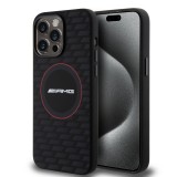 iPhone 15 Pro Max Case Hülle - AMG Silikon Carbon Pattern und MagSafe - Schwarz
