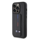 iPhone 15 Pro Max Case Hülle - BMW M Kunstleder mit integrierter verstellbarer Stütze - Schwarz