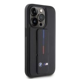 Coque iPhone 15 Pro Max - BMW M similicuir avec support réglable intégré - Noir