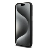 Coque iPhone 15 Pro Max - BMW silicone Soft Touch avec MagSafe et logo métallique - Noir