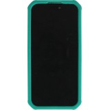 Coque iPhone 15 Pro Max - Case épais en silicone avec des trous pour les stickers à fixer - Vert foncé