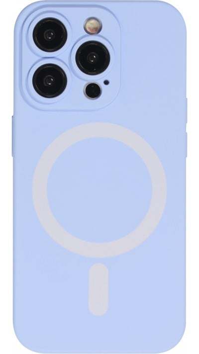 Coque iPhone 15 Pro Max - Coque en silicone souple avec MagSafe et protection pour caméra - Violet clair