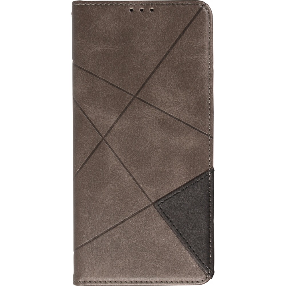Coque iPhone 15 Pro Max - Flip Géometrique - Gris