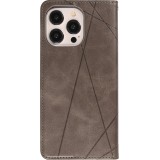 Coque iPhone 15 Pro Max - Flip Géometrique - Gris