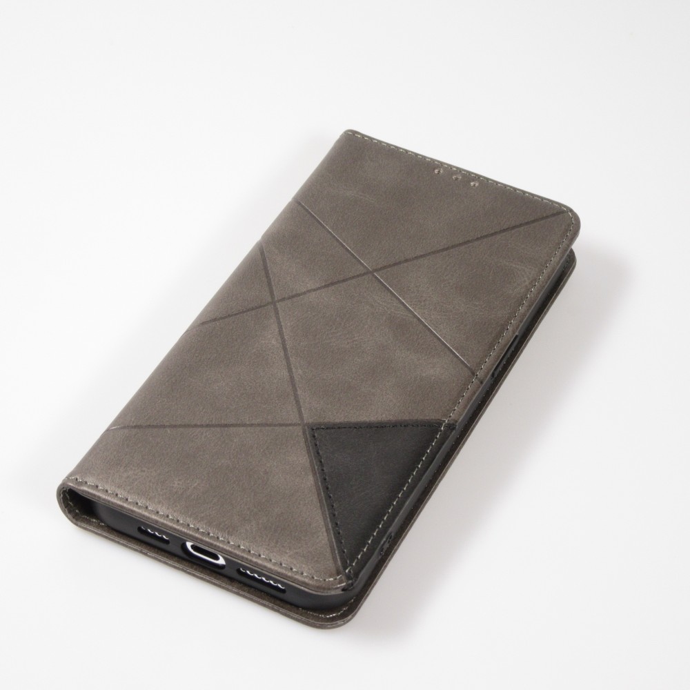Coque iPhone 15 Pro Max - Flip Géometrique - Gris