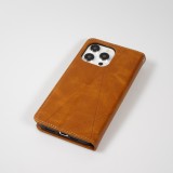 Hülle iPhone 16e - Flip Geometrisch - Hellbraun
