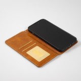 Hülle iPhone 16e - Flip Geometrisch - Hellbraun