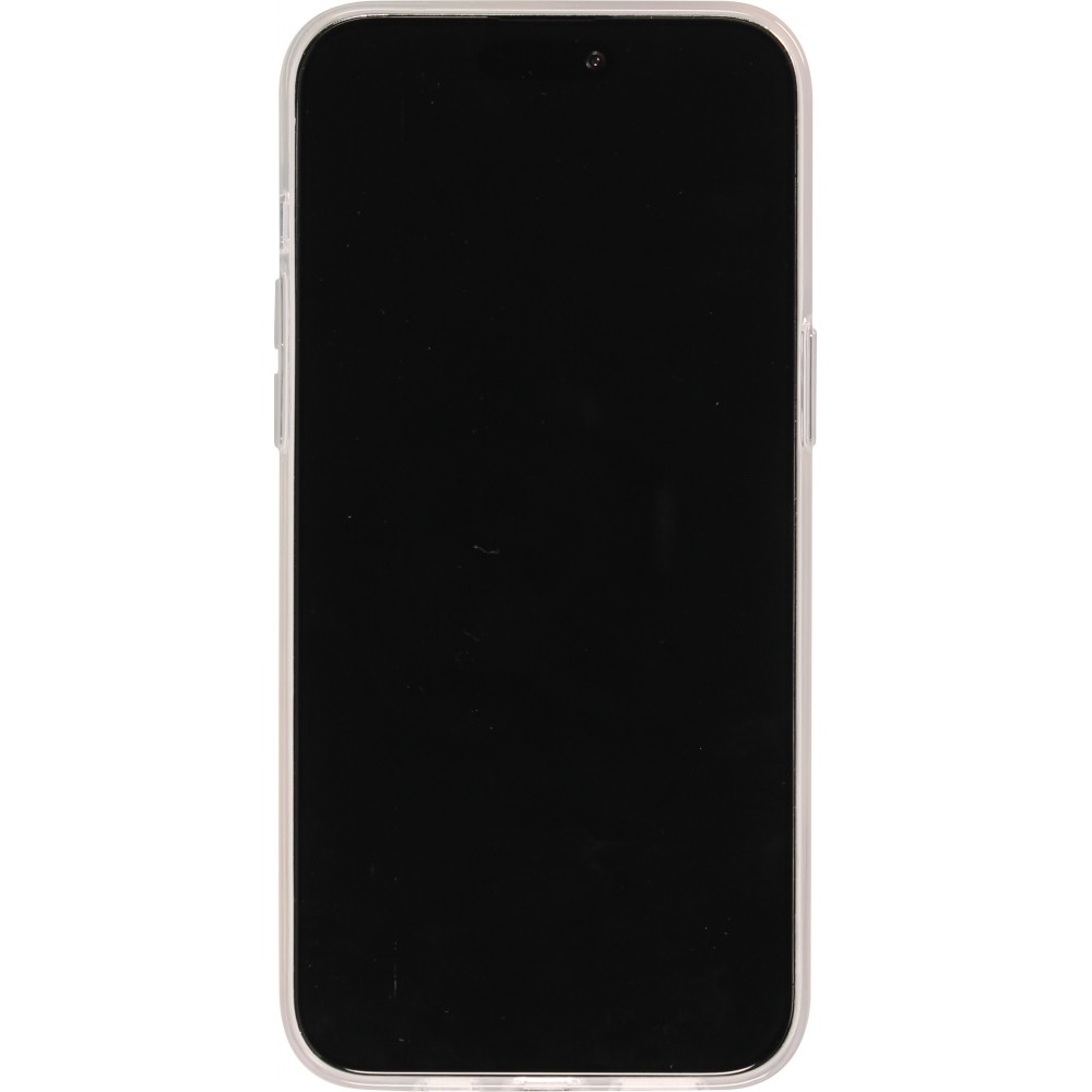 iPhone 15 Pro Case Hülle - Gel Glossy Marmor - Rosa/blau