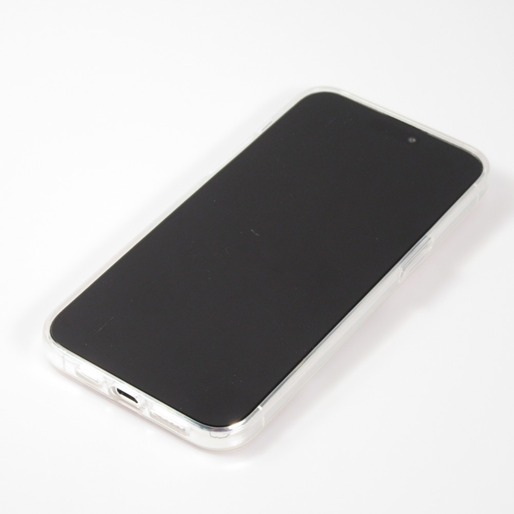iPhone 15 Pro Case Hülle - Gel Glossy Marmor - Rosa/blau