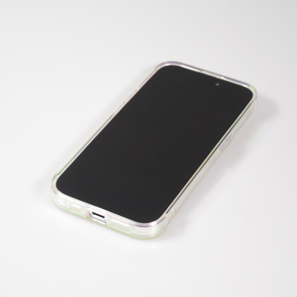 iPhone 15 Pro Max Case Hülle - Silikon Bumper glitzer blur mit Herz - Rosa