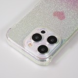 iPhone 15 Pro Max Case Hülle - Silikon Bumper glitzer blur mit Herz - Rosa
