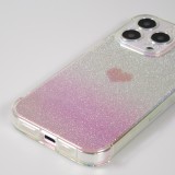iPhone 15 Pro Max Case Hülle - Silikon Bumper glitzer blur mit Herz - Rosa