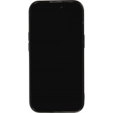 Coque iPhone 15 Pro Max - Gel silicone brillant avec lignes textur&eacute;es - Noir