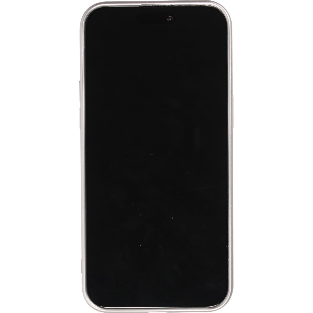 iPhone 15 Pro Case Hülle - Gummi weich mit Kameraschutzglas MagSafe - Silber