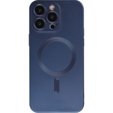 iPhone 15 Pro Case Hülle - Gummi weich mit Kameraschutzglas MagSafe - Dunkelblau
