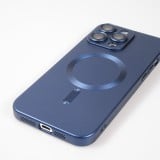 iPhone 15 Pro Case Hülle - Gummi weich mit Kameraschutzglas MagSafe - Dunkelblau
