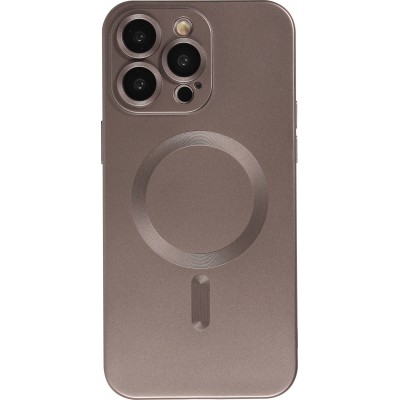 Coque iPhone 16 Pro - Gel souple avec vitre de protection caméra MagSafe - Gris foncé