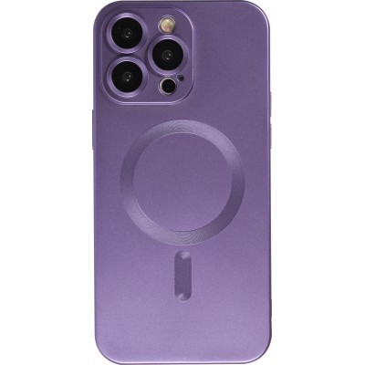 Coque iPhone 15 Pro Max - Gel souple avec vitre de protection caméra MagSafe - Violet