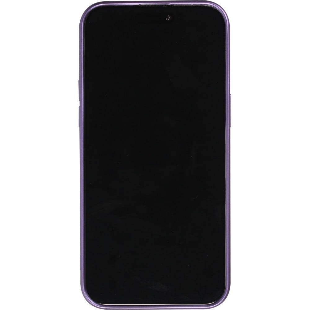 iPhone 15 Pro Case Hülle - Gummi weich mit Kameraschutzglas MagSafe - Violett