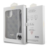 Coque iPhone 15 Pro Max - Guess monogramme laqué avec lanière ajustable intégrée - Brun