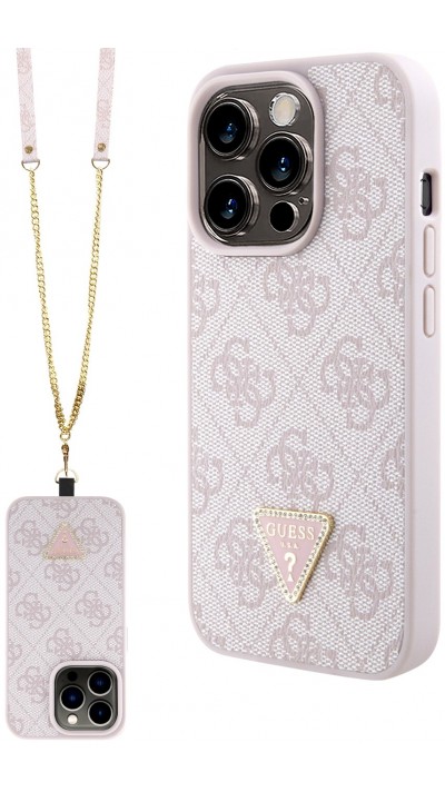 Coque iPhone 13 Pro Max - Guess toile similicuir avec porte-cartes intégré  et logo métallique en relief - Gris - Acheter sur PhoneLook