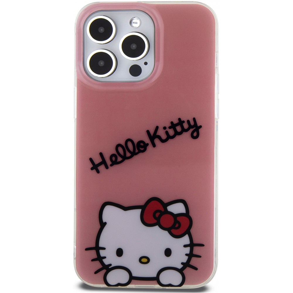 Coque iPhone 15 Pro - Hello Kitty Daydreamer gel laqué - Rose