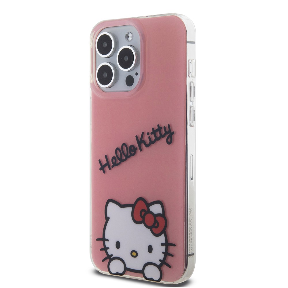 Coque iPhone 15 Pro Max - Hello Kitty Daydreamer gel laqué - Rose