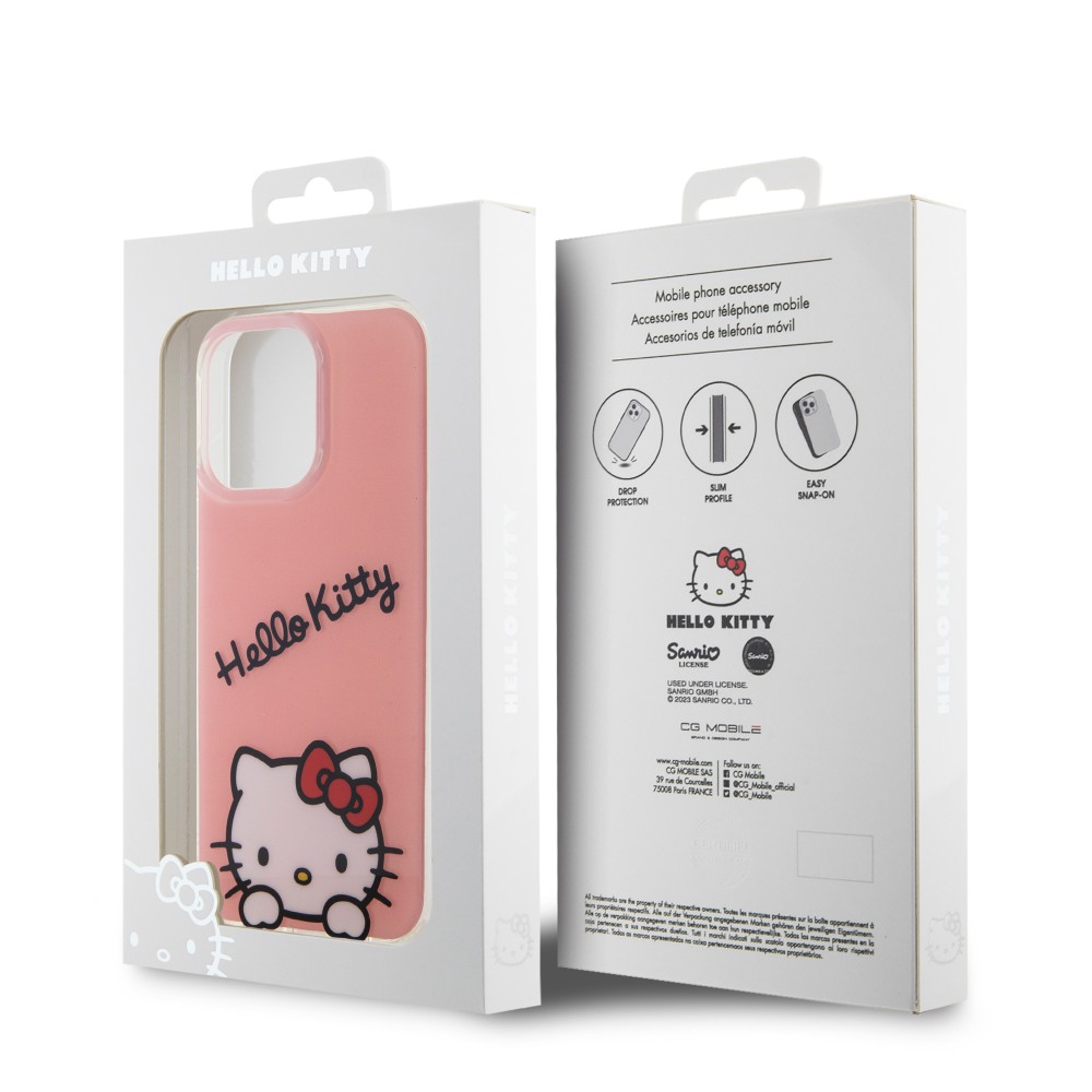 Coque iPhone 15 Pro - Hello Kitty Daydreamer gel laqué - Rose