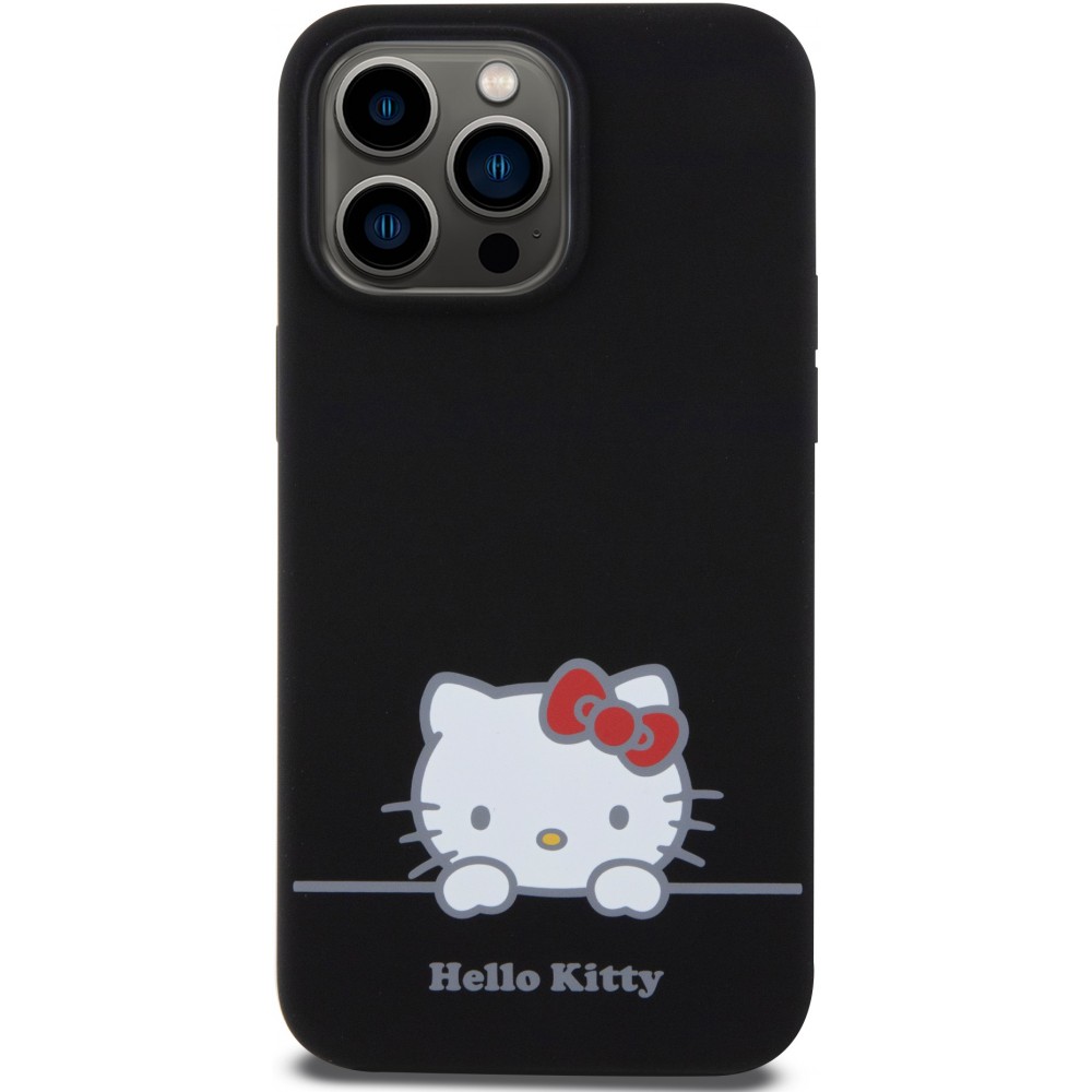 Coque iPhone 15 Pro - Hello Kitty Daydreamer silicone soft touch - Noir