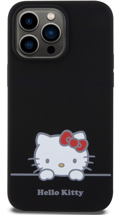 Coque iPhone 15 Pro Max - Hello Kitty Daydreamer silicone soft touch - Noir