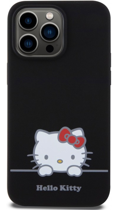 iPhone 15 Pro Case Hülle - Hello Kitty Daydreamer Silikon Soft Touch - Schwarz