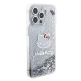 iPhone 15 Pro Max Case Hülle - Hello Kitty Hartgel mit Glitter/Flüssigglitter - Transparent