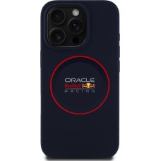 Coque iPhone 15 Pro Max - Red Bull Racing MagSafe en silicone avec anneau rouge - Bleu