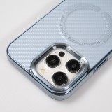 Coque iPhone 15 Pro - Silicone renforcé avec texture et anneau MagSafe - Bleu